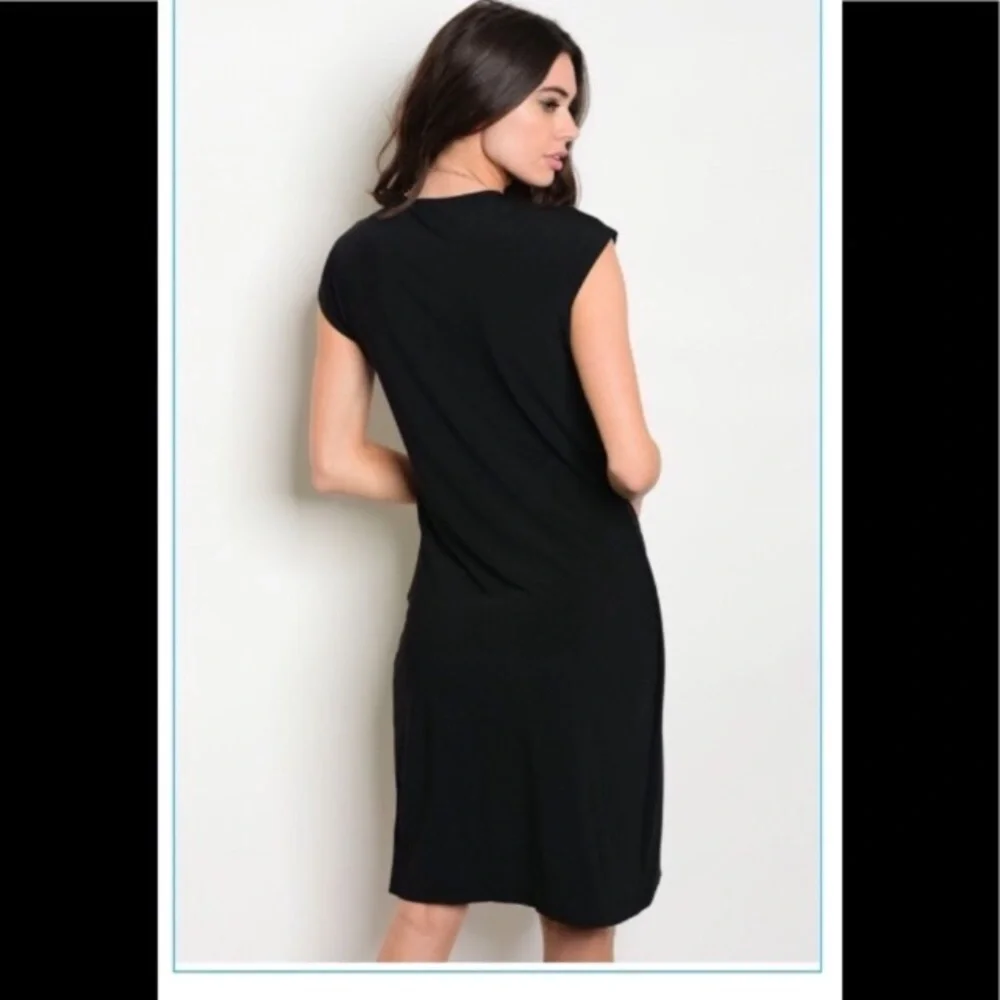NWOT Little Black Dress Chic Faux Wrap by Gilli, size Small 4, 6 Boutique V Neck - Picture 2 of 7